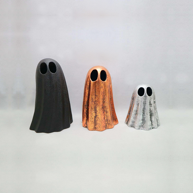 セラミックハロウィンゴーストLEDキャンドルホルダー