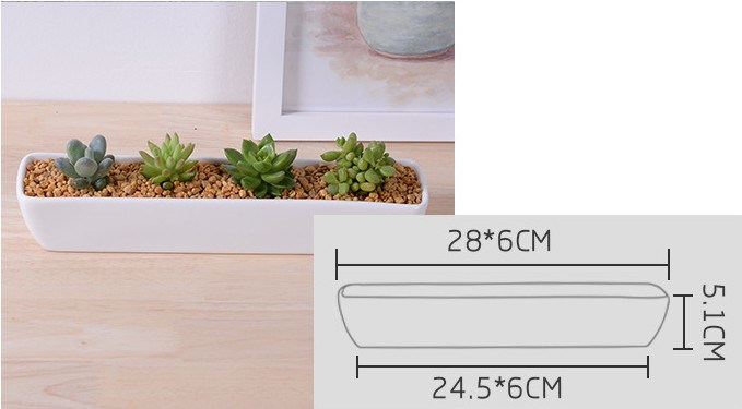 セラミックスクエアホワイト植木鉢