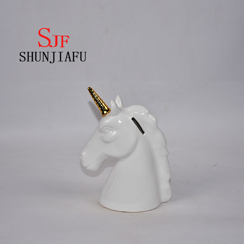 セラミック馬の頭貯金箱