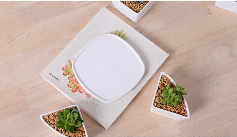 デスクトップカフェ6木製ベースセラミック植木鉢格子