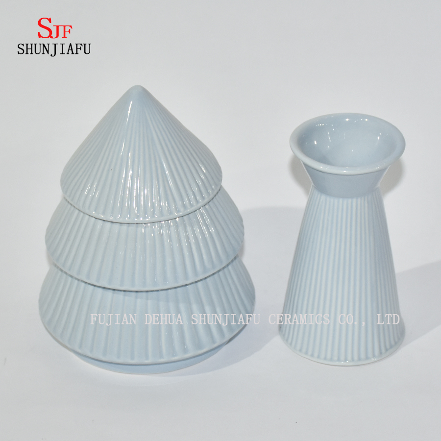 3層セラミックキャニスターブルー