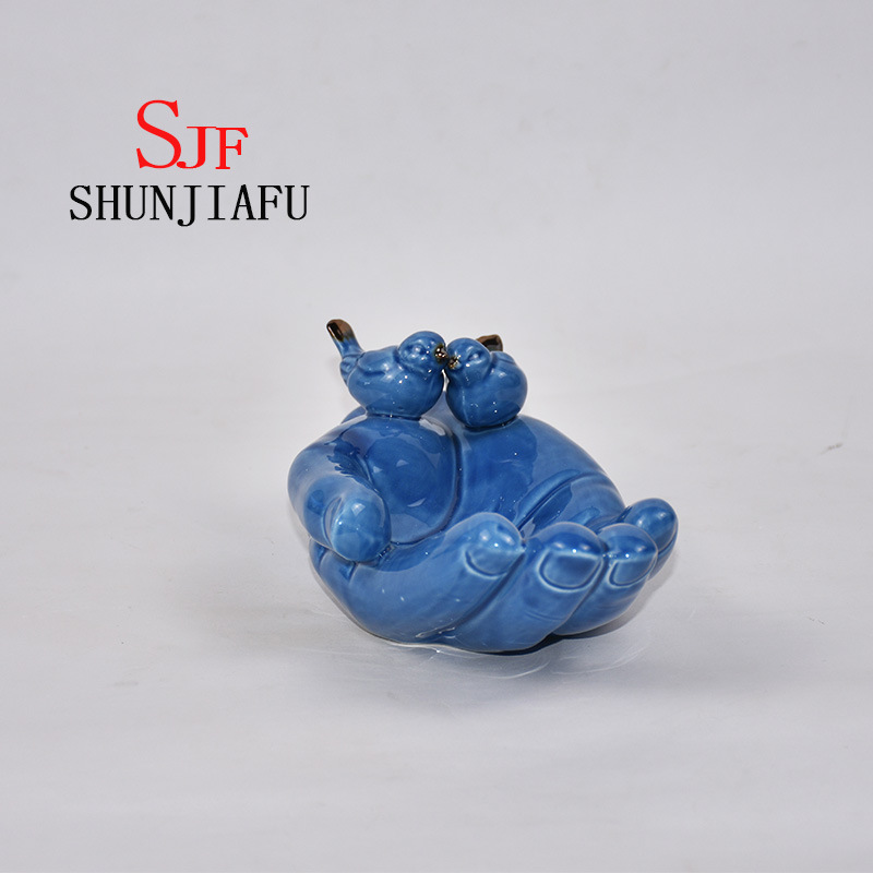 セラミックベルガモットスナックまたはフルーツプレート/キッチン用品用皿（青）