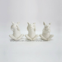 セラミック素材-3匹の小さな豚の白と黒
