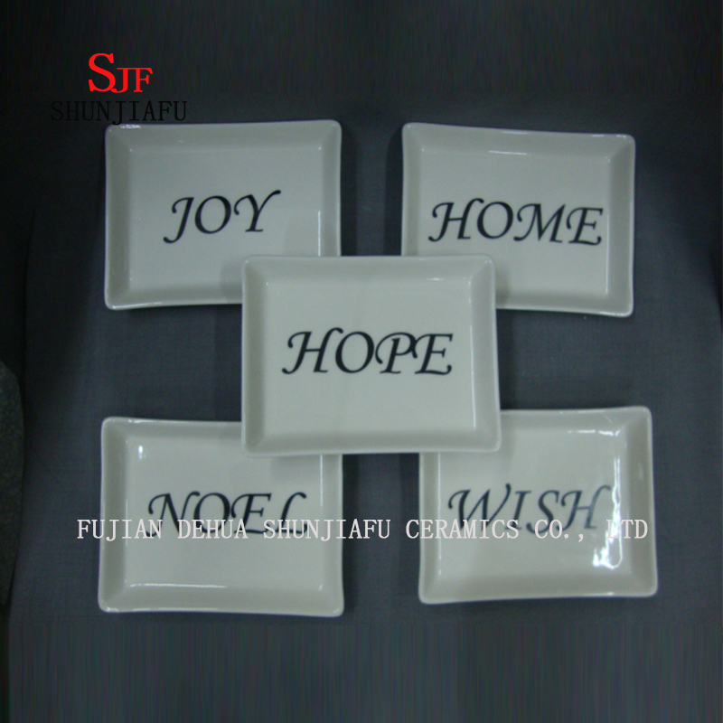 4ピース&セラミッククリスマス料理前菜プレート磁器ソーサーボウル食器（円形）