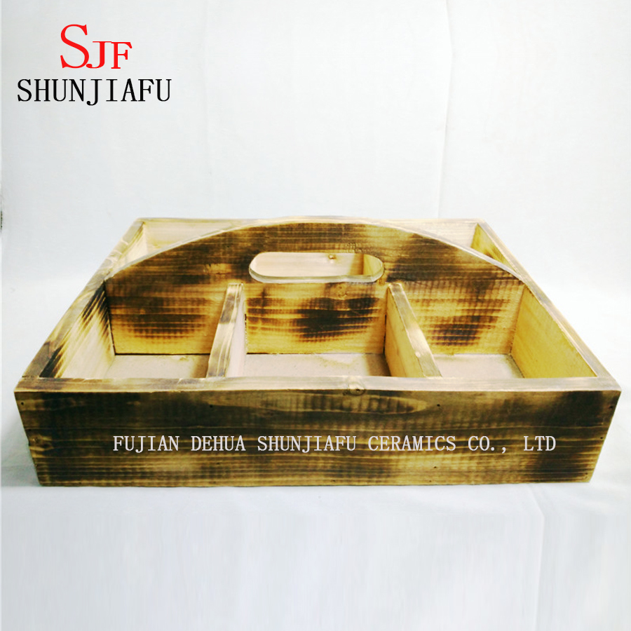 クリエイティブな木製プランター多肉植物用の小さな木製プランター