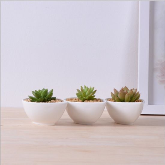 テーブルコーヒーテーブル円形大型セラミックホワイト植木鉢