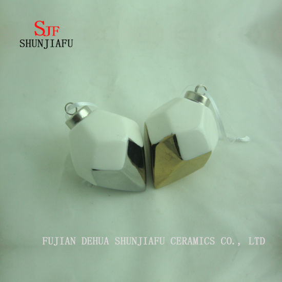 クリスマスオーナメントフェスティバルパーティーギフトツリー/ウィンドウハンギングデコレーション、電気メッキセラミック/ a