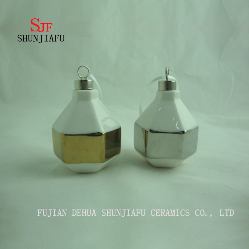 クリスマスオーナメントフェスティバルパーティーギフトツリー/ウィンドウハンギングデコレーション、電気メッキセラミック/ D