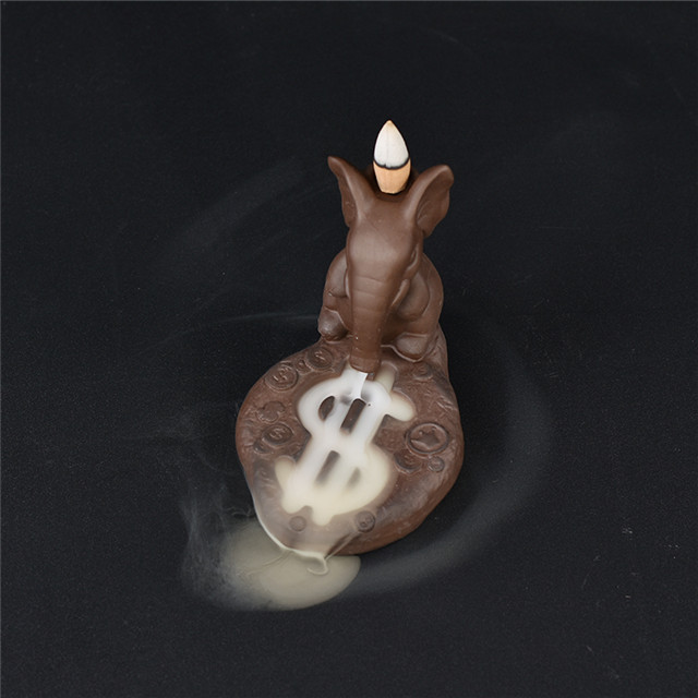 象の逆流香炉、家の装飾のための創造的なセラミック逆流香ホルダー