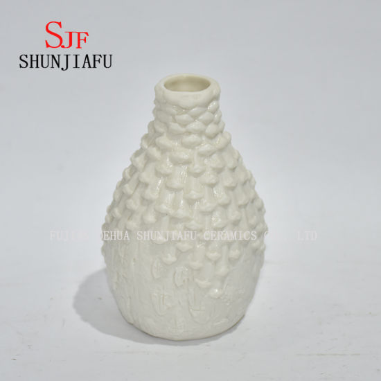 5モダンなホイッティセラミックプラントポット、装飾的なボウル型の花瓶のデザイン
