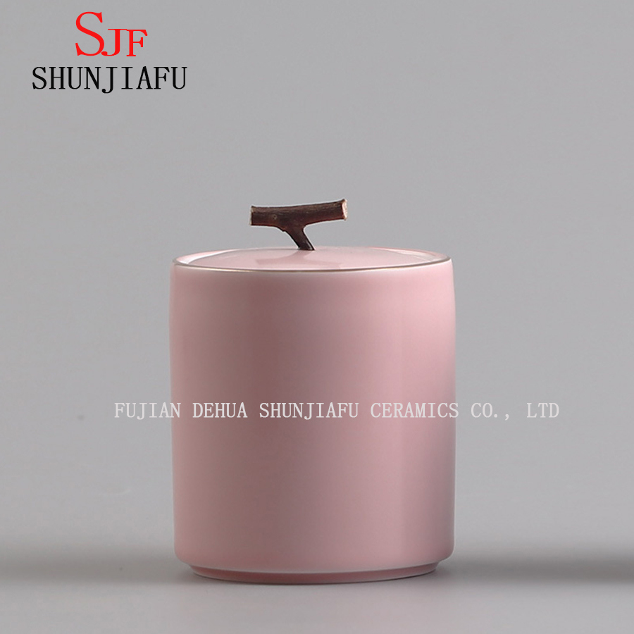 ティーキャディーグリーンティーポットストレージキャニスターセラミックティージャーボックス