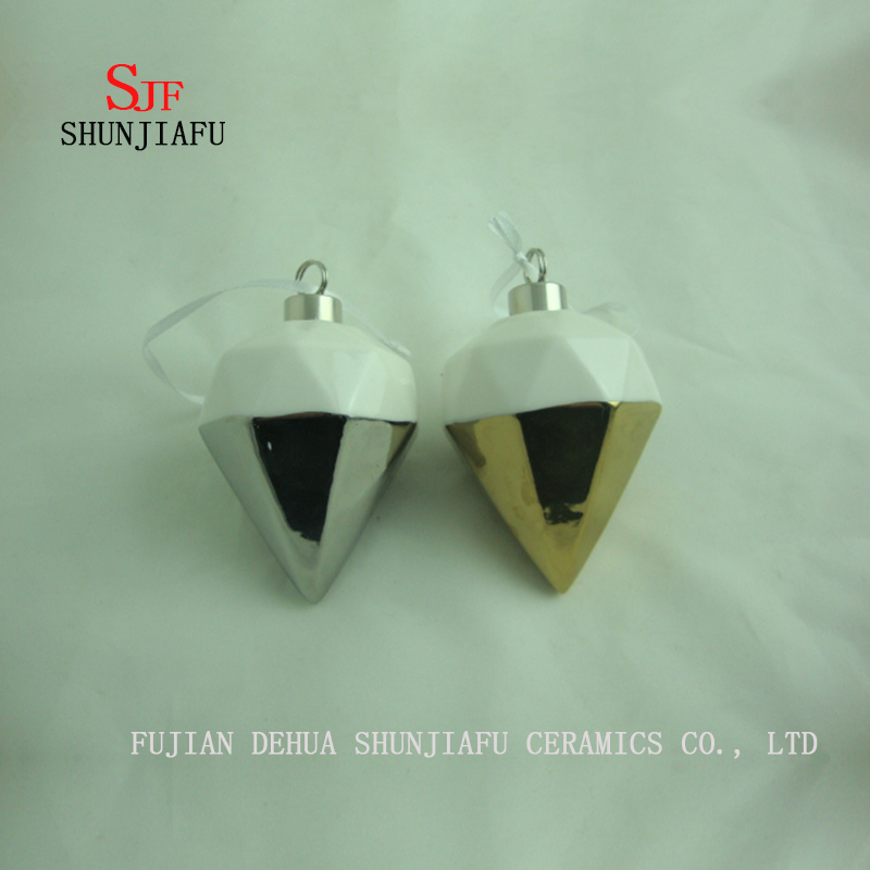 クリスマスオーナメントフェスティバルパーティーギフトツリー/ウィンドウハンギングデコレーション、電気メッキセラミック/ C