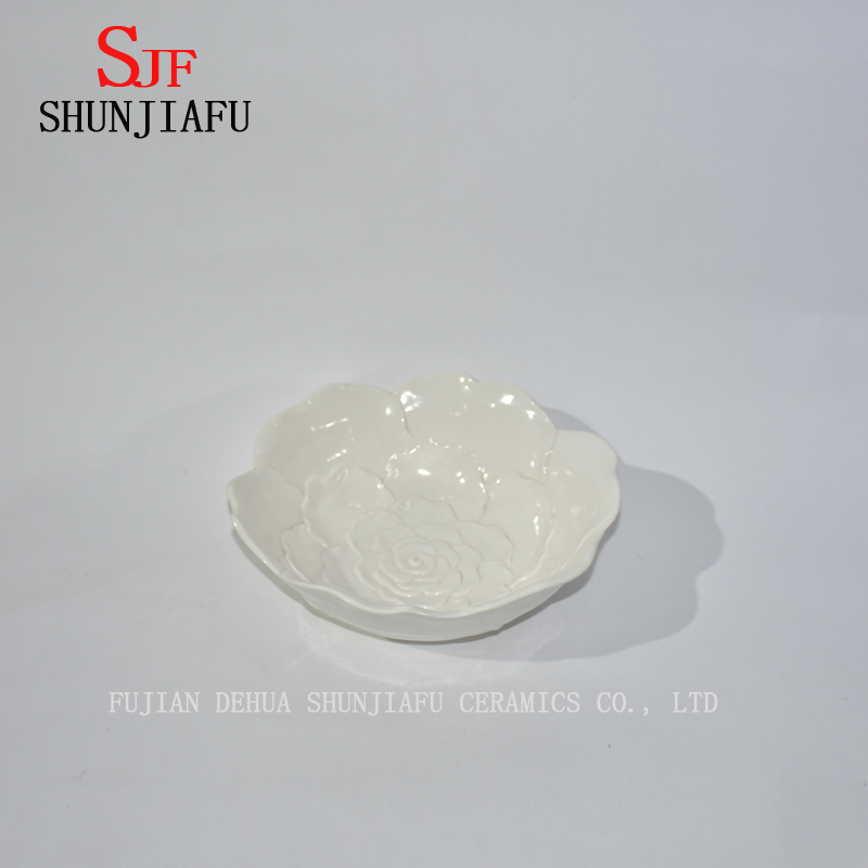 キッチン用品・食器用ロータス型セラミック白皿