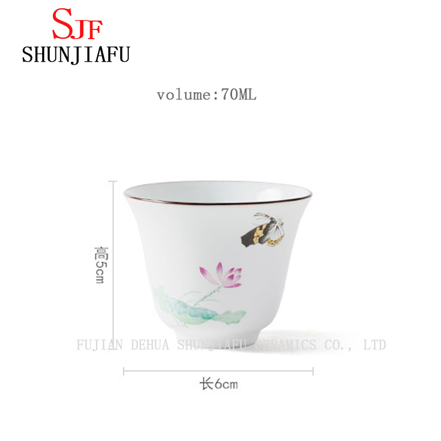 高品質の手作りカラーロータスセラミックカンフーティーカップ