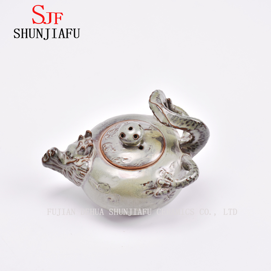 セラミックティーポットのレトロでユニークな美容形状/ a