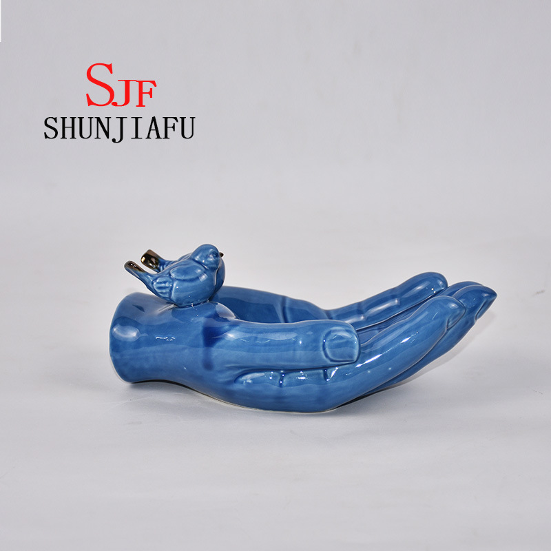 セラミックベルガモットスナックまたはフルーツプレート/キッチン用品用皿（青）