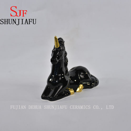 家の装飾のためのセラミック座り馬ギャロップ