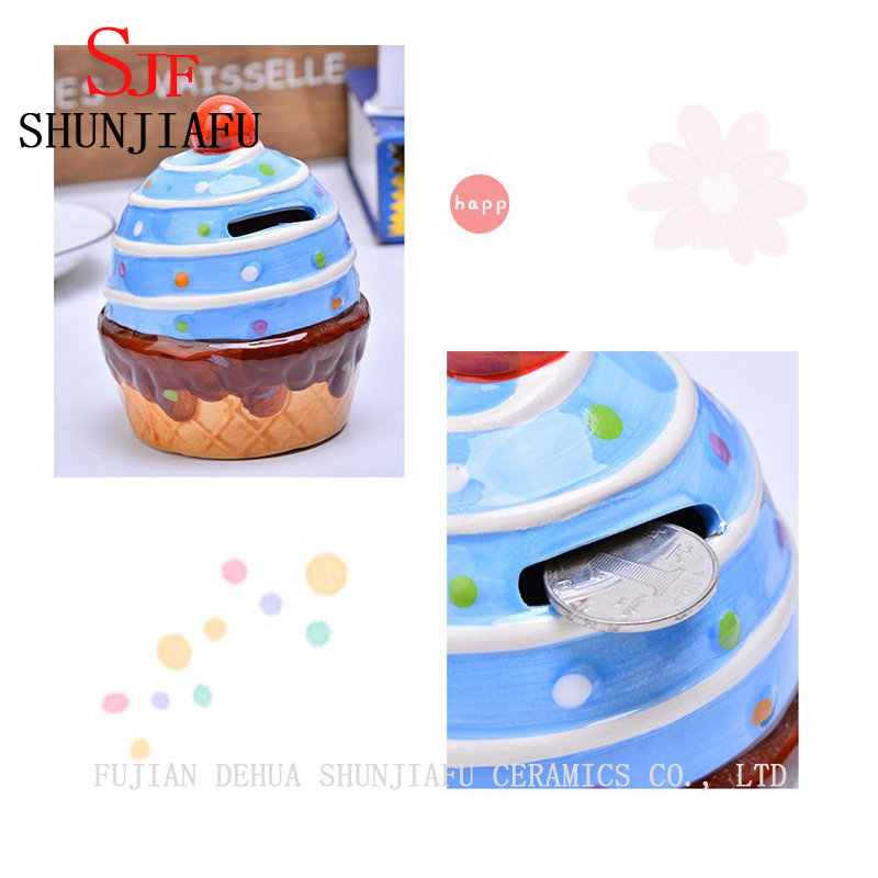 ギフトのためのセラミックアイスクリームコインバンク