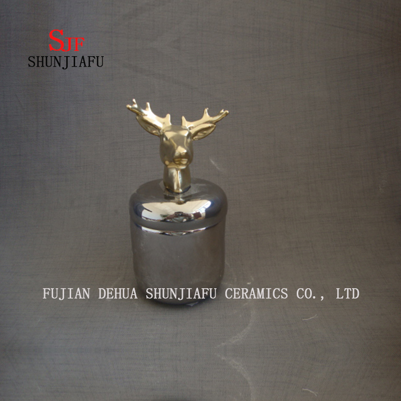 アンテロープジュエリーボックス、セラミックトリンケットの記念品ボックス