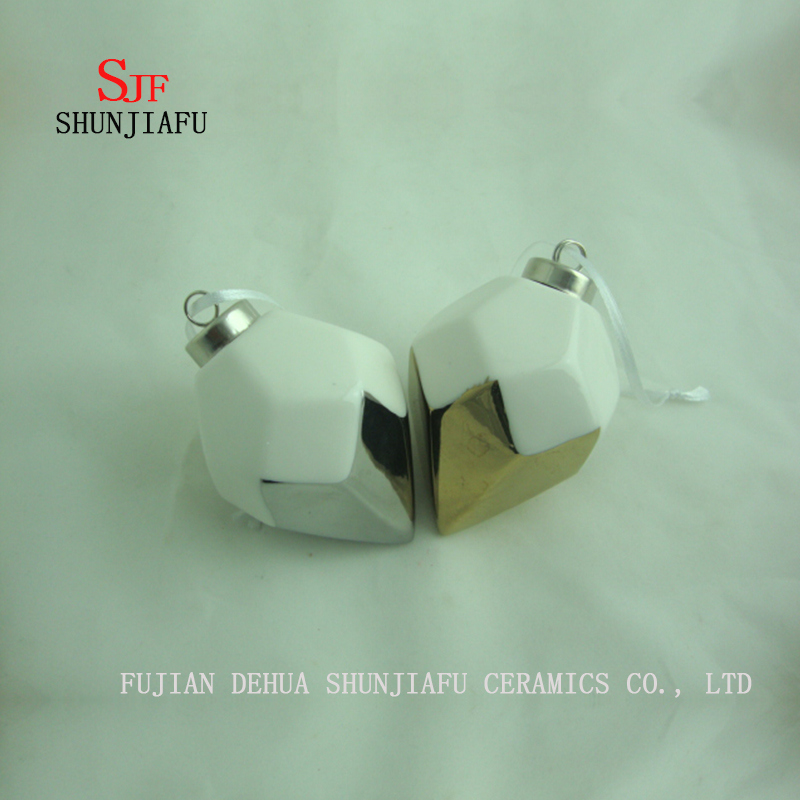 クリスマスオーナメントフェスティバルパーティーギフトツリー/ウィンドウハンギングデコレーション、電気メッキセラミック/ a