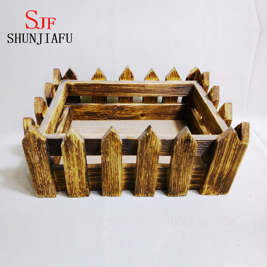 多肉植物のための木製の植木鉢の環境に優しい木製の花プランター