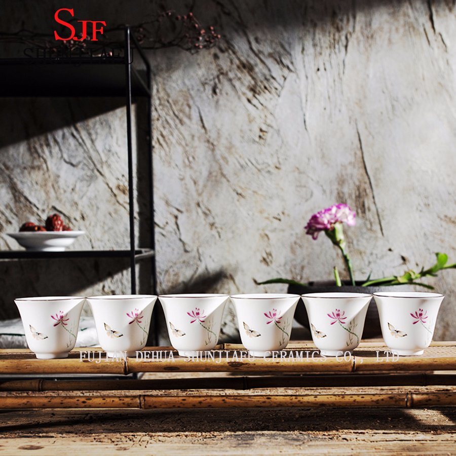 高品質の手作りカラーロータスセラミックカンフーティーカップ