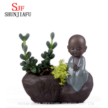 セラミックの家/庭中国のかわいい小さな仏教の僧侶デザイン植木鉢