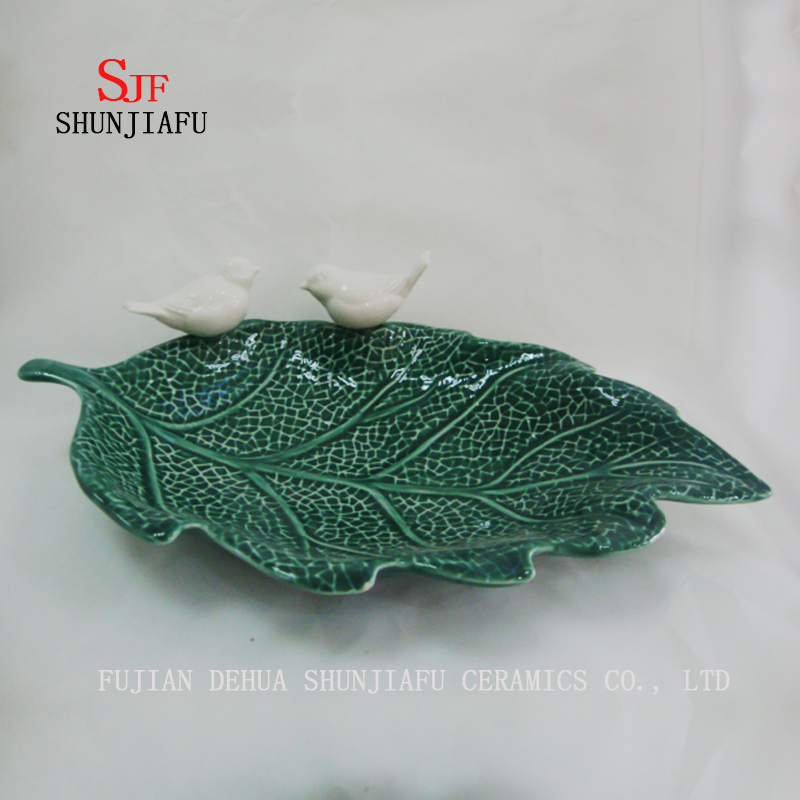 多目的セラミック調味料皿前菜プレート、多色磁器ソーサーボウル食器（葉の形）