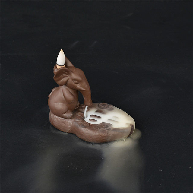 象の逆流香炉、家の装飾のための創造的なセラミック逆流香ホルダー