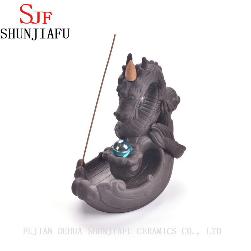 セラミックドラゴン逆流香炉