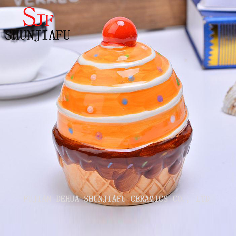 ギフトのためのセラミックアイスクリームコインバンク