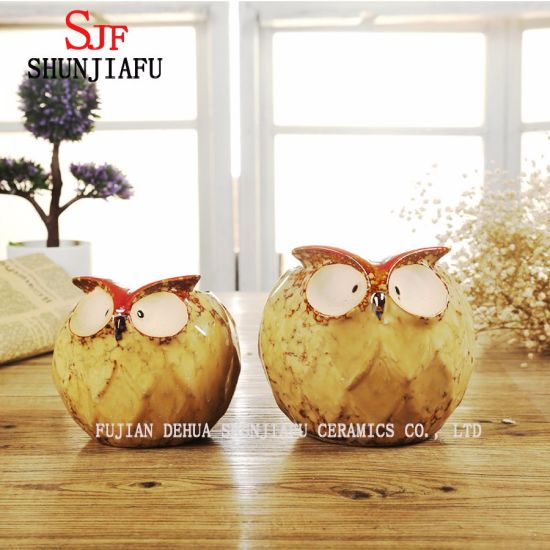 創造的なミニセラミックフクロウ工芸家の装飾