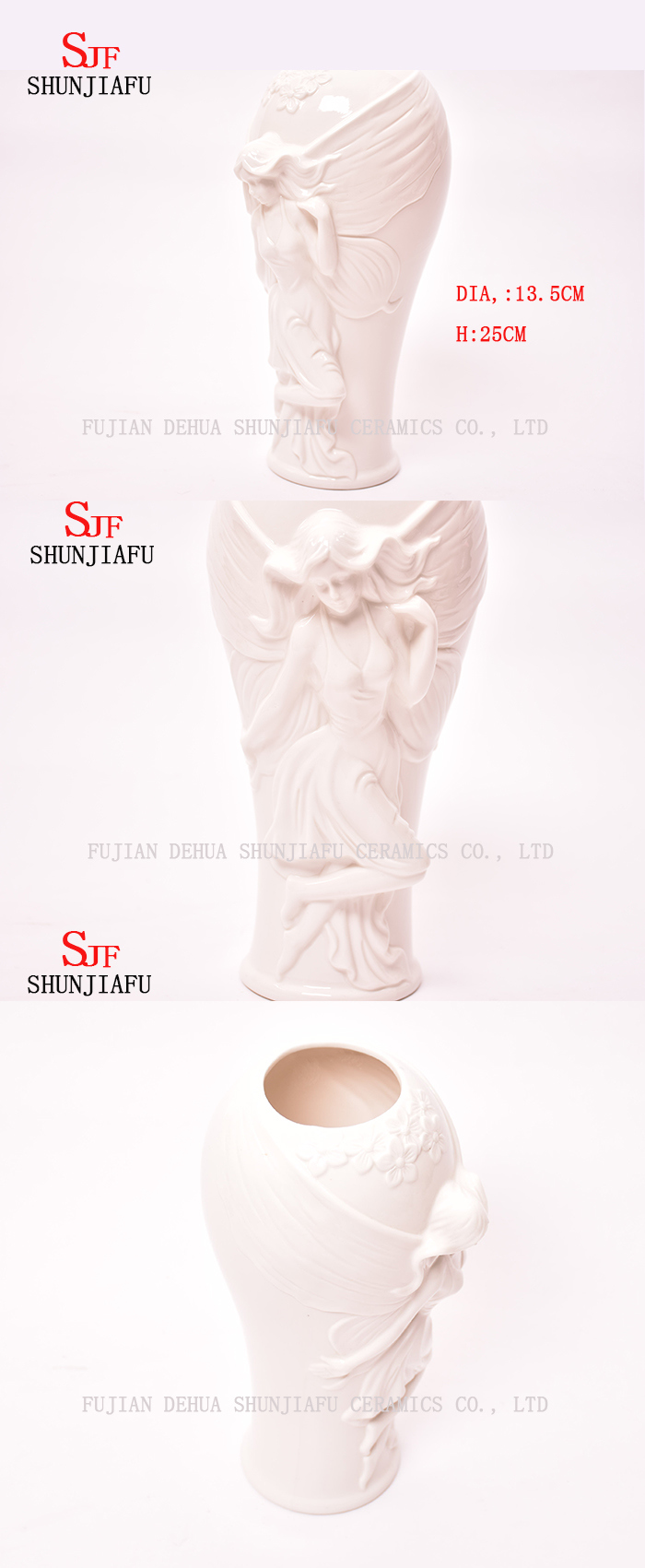 現代のセラミック花瓶エンボス花瓶のあらゆる種類のデザインのホット販売歓迎OEM注文