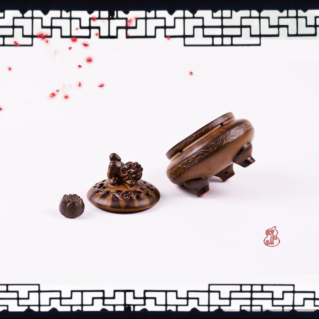 眠りのライオンリングお香バーナーお香バーナー、お香ホルダー、香炉、瞑想用