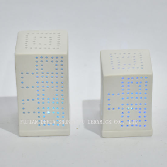 モダンな建築形状のキャンドルの選択、ボタンスイッチ/セラミック付きマルチカラーフレームレスLEDキャンドル