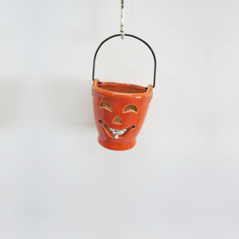 セラミックポータブルパンプキンキャンドルホルダー