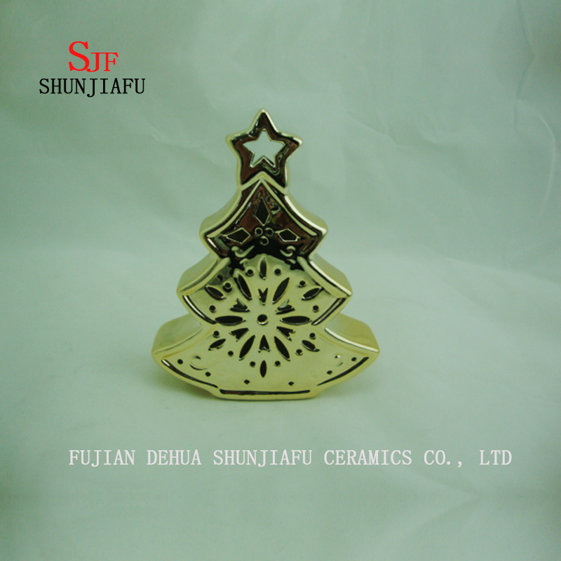 電気めっきの最良の選択製品は、セラミック卓上クリスマスツリーをプリライト
