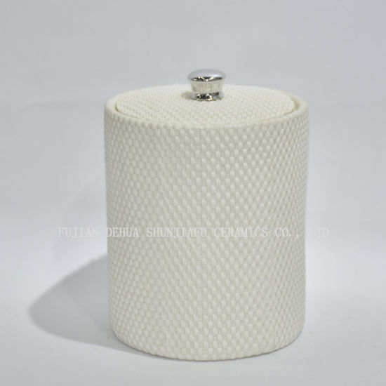 キッチン用のタイトな蓋付きセラミックラウンドキャニスタージャー