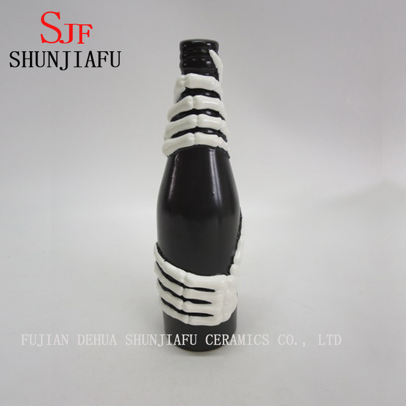 セラミック記念品スカルオーナメントボトル