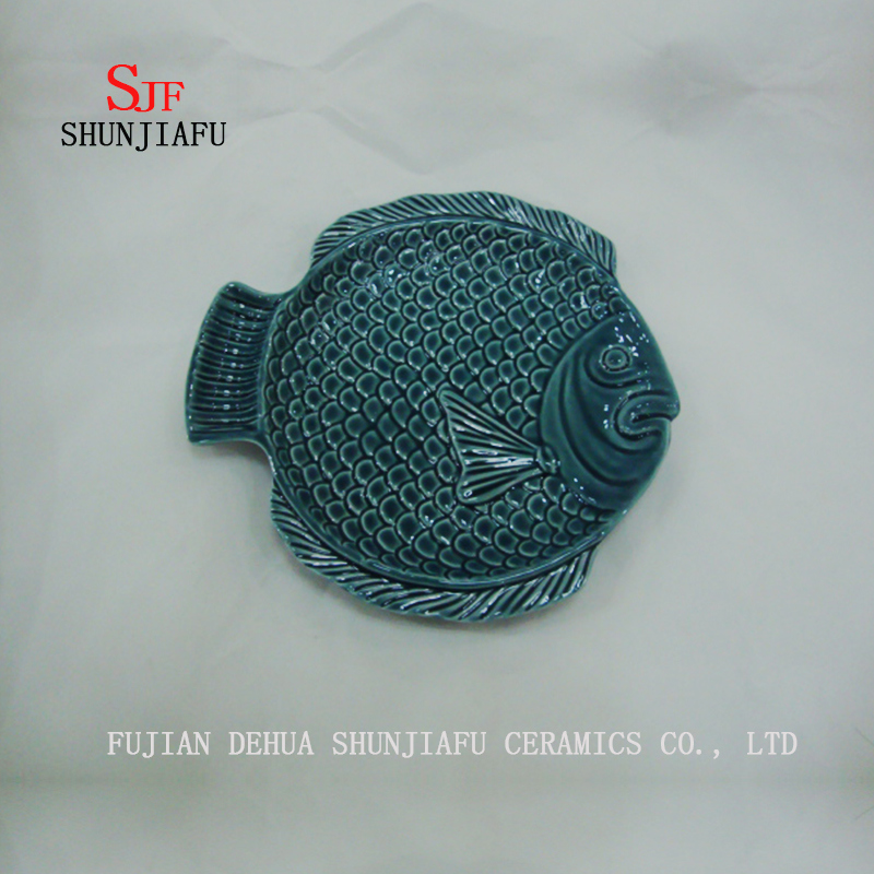 セラミック魚の盛り合わせ多目的釉薬ソース酢食器ディナープレートオーシャンシリーズ