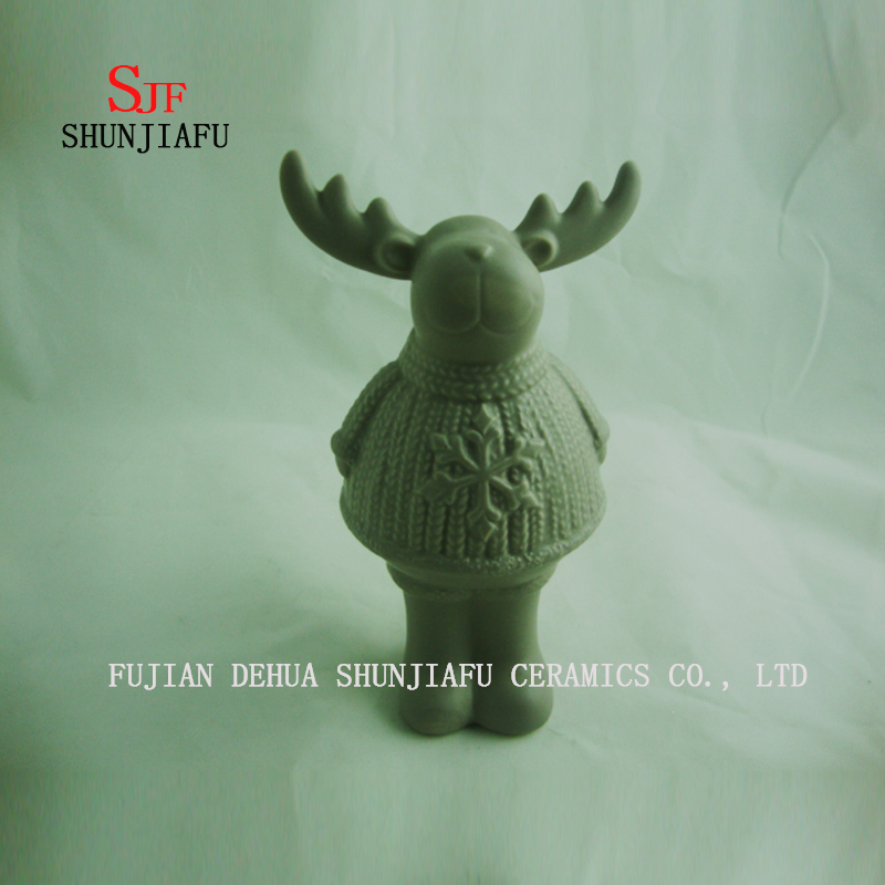 灰色の鹿のクリーム色の調度品のコーヒーバー/家/オフィスの装飾、セラミック記事3サイズ/ M