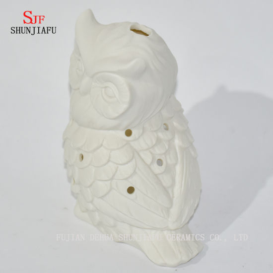 フクロウの形のセラミックキャンドルホルダー/