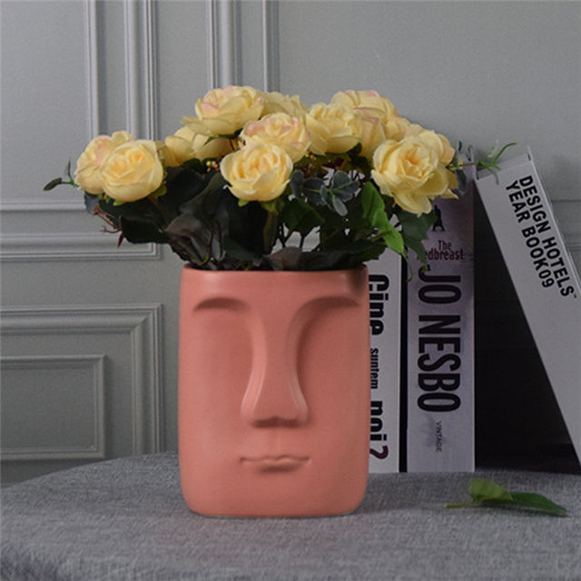 家の装飾抽象顔装飾用花瓶セラミックフェイス花瓶