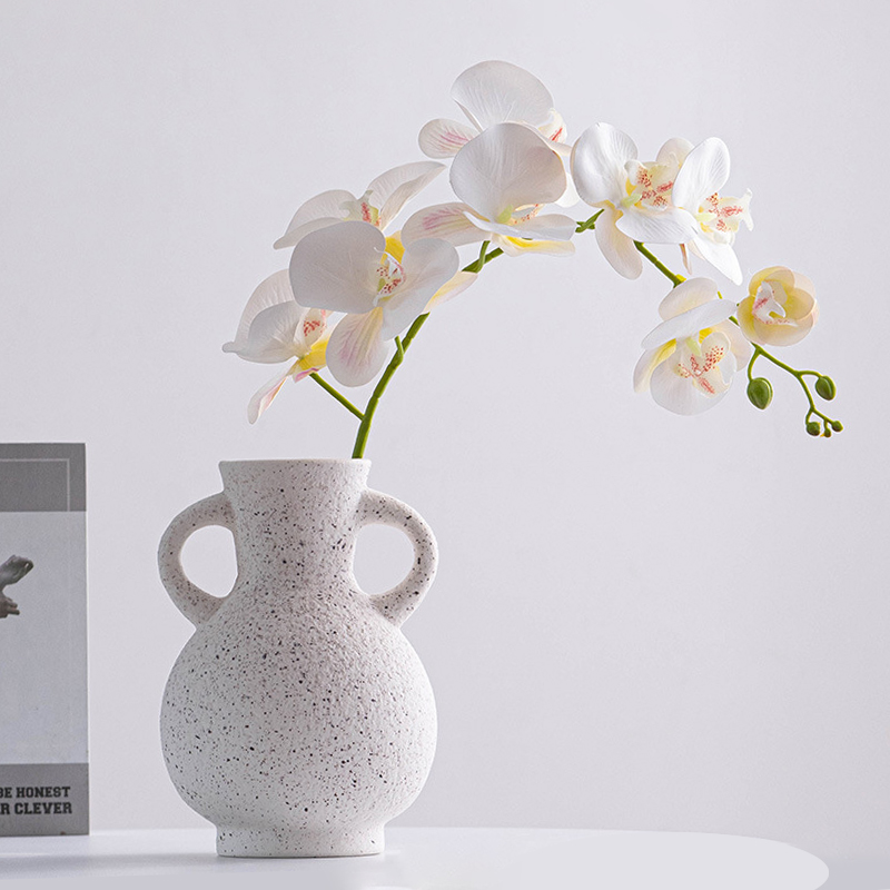 創造性とイノベーションスタイルのデザイン磁器花瓶ホームデスクトップデコレーション白い砂顆粒セラミック花瓶を感じる