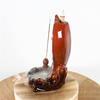 赤いセラミックロータスリーフ像滝バックフローセンスコーンバーナー