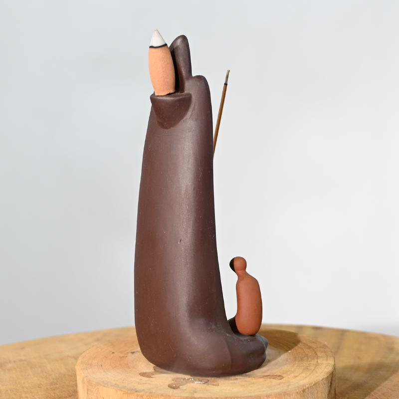 セラミック山と河川の陶磁器逆流香バーナーの簡単なモデリングデザイン