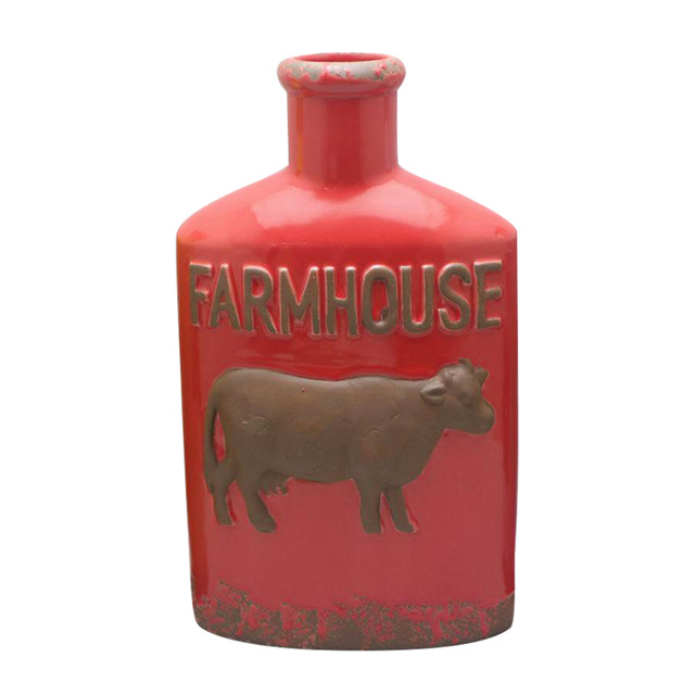 陶磁器の様々なスタイルのワインの瓶のデザイン赤い救済牛のスタイルのワインのびんの陶磁器の花瓶