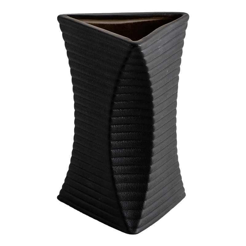 モダンなミニマリストの磁器の床花瓶 - 複数の色、ガラス張りの黒、白など、現代のホームオフィスの装飾の仕上げ