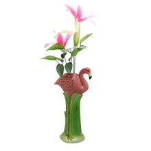 セラミックピンクフラミンゴ花瓶
