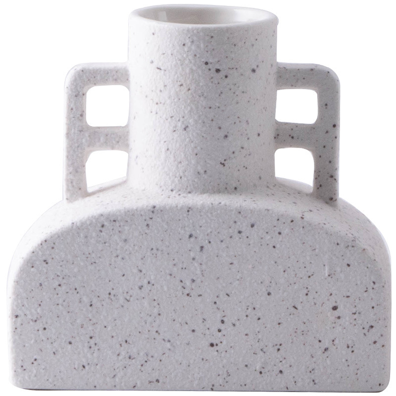 創造性とイノベーションスタイルのデザイン磁器花瓶ホームデスクトップデコレーション白い砂顆粒セラミック花瓶を感じる